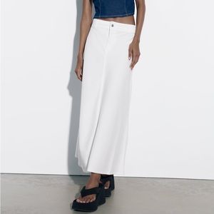 Zara White maxi denim skirt, size XS